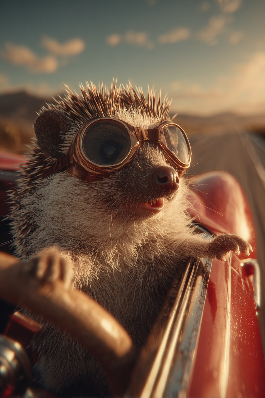 Hedgehog in a Ferrari